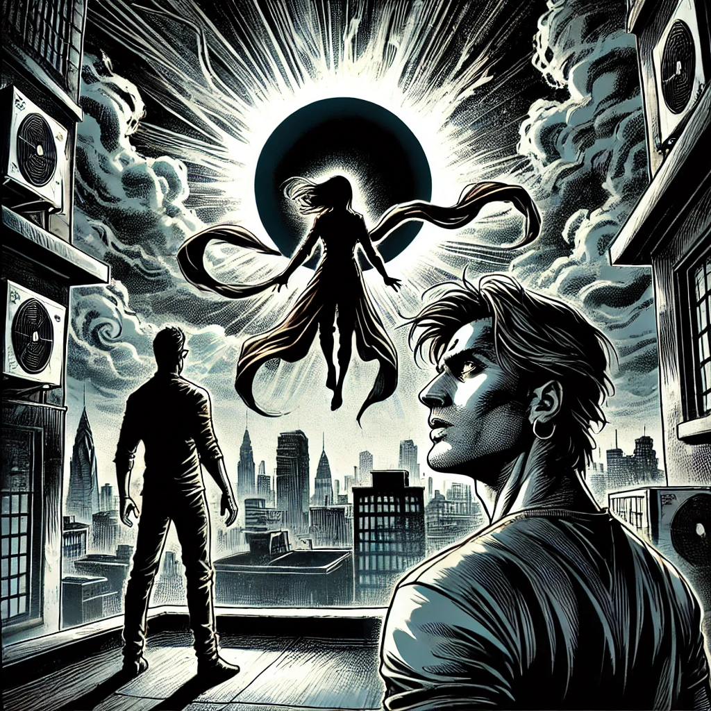 Dev returning to stand beside Shakti during the eclipse.