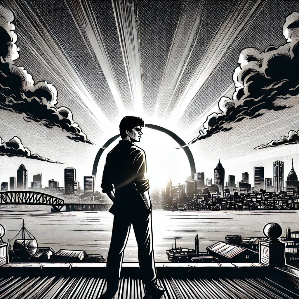 Dev overlooking Mumbai at dawn.